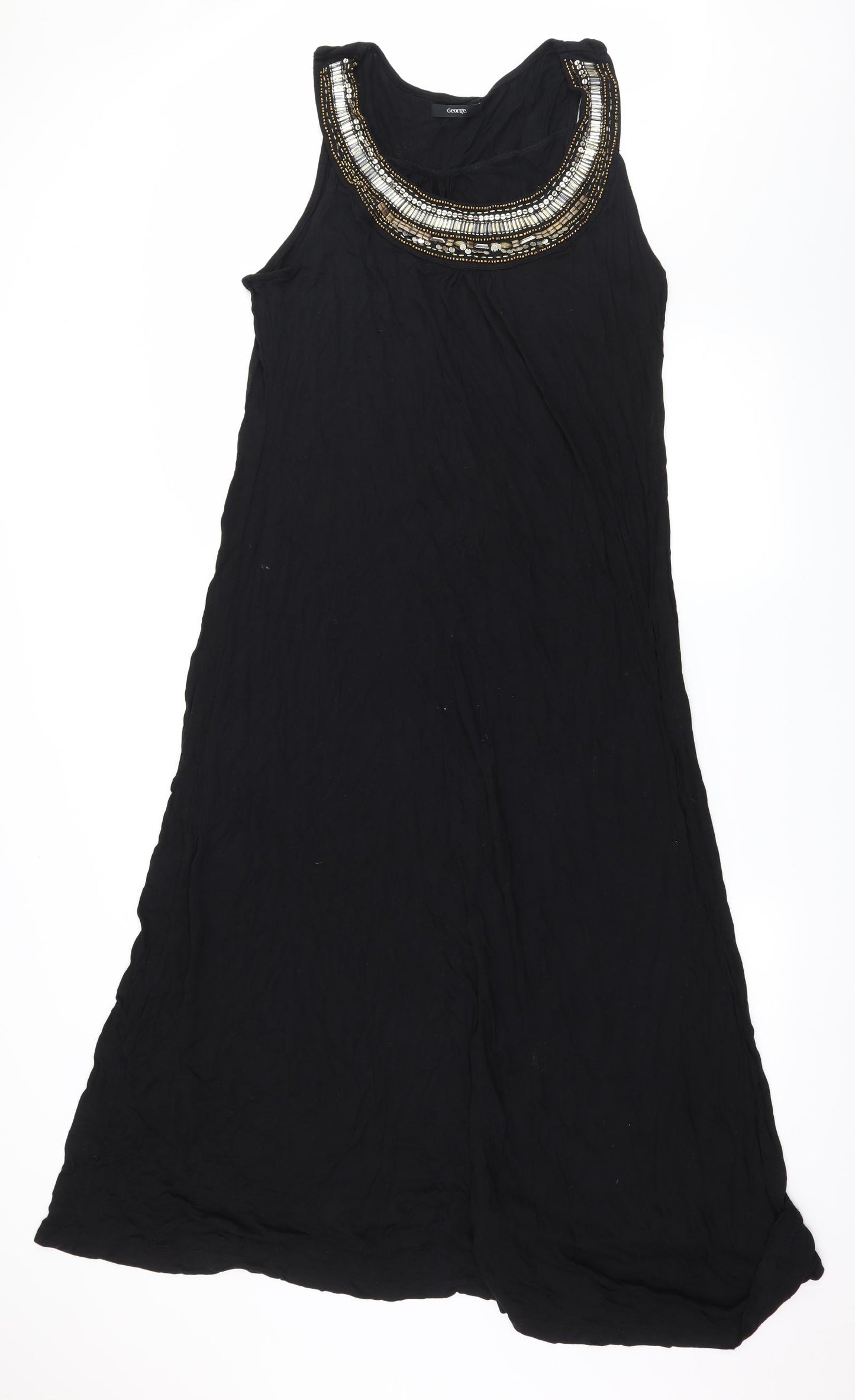 George Womens Black  Jersey Maxi  Size 18  - Embelished Neckline