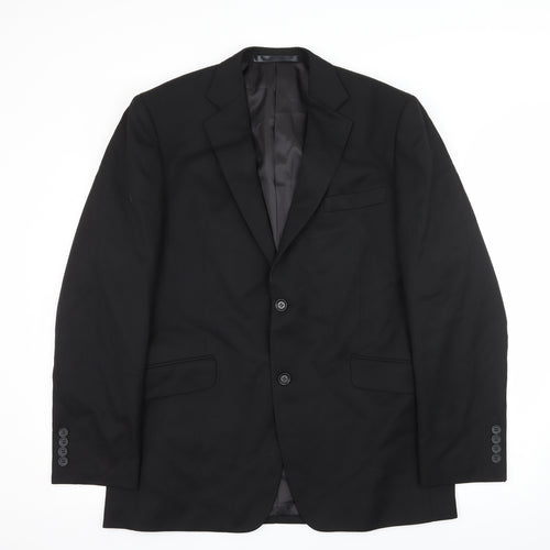 Dehavilland Mens Black Striped  Jacket Suit Jacket Size L