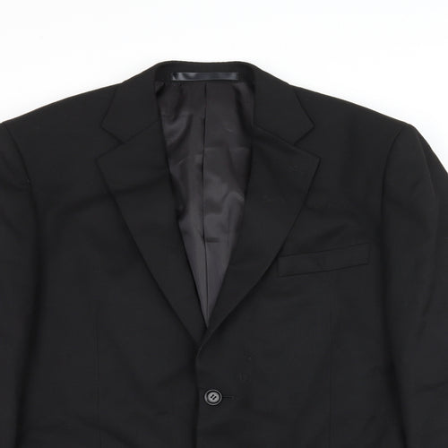 Dehavilland Mens Black Striped  Jacket Suit Jacket Size L