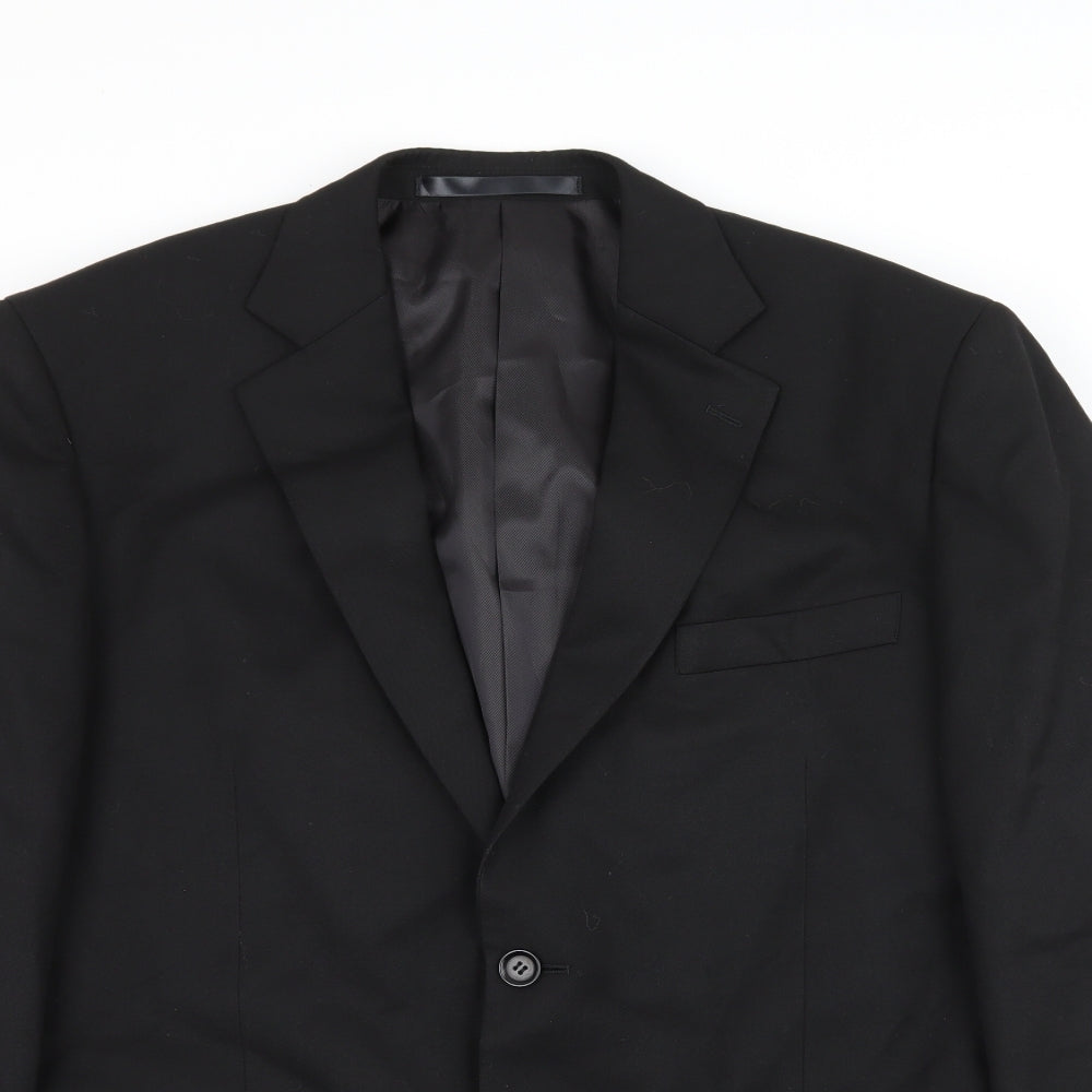 Dehavilland Mens Black Striped  Jacket Suit Jacket Size L