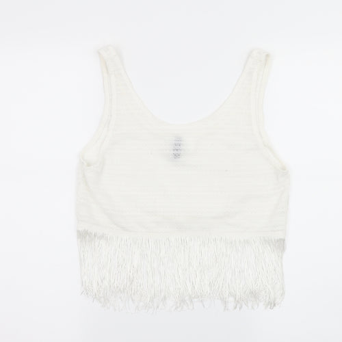 Divided by H&M Womens White  Jersey Basic Tank Size S