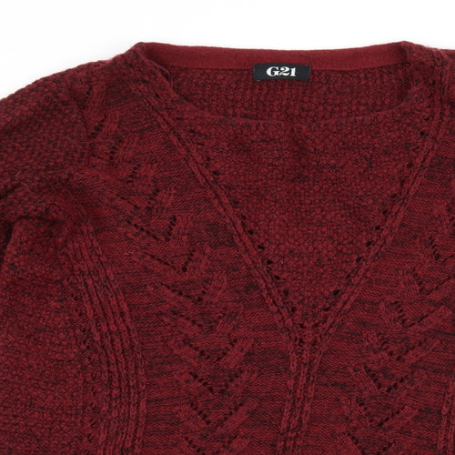 George Womens Red  Knit Pullover Jumper Size 14