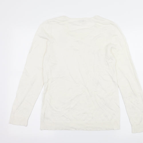 Damart Womens Ivory Geometric Knit Pullover Jumper Size 10  - Snowflakes
