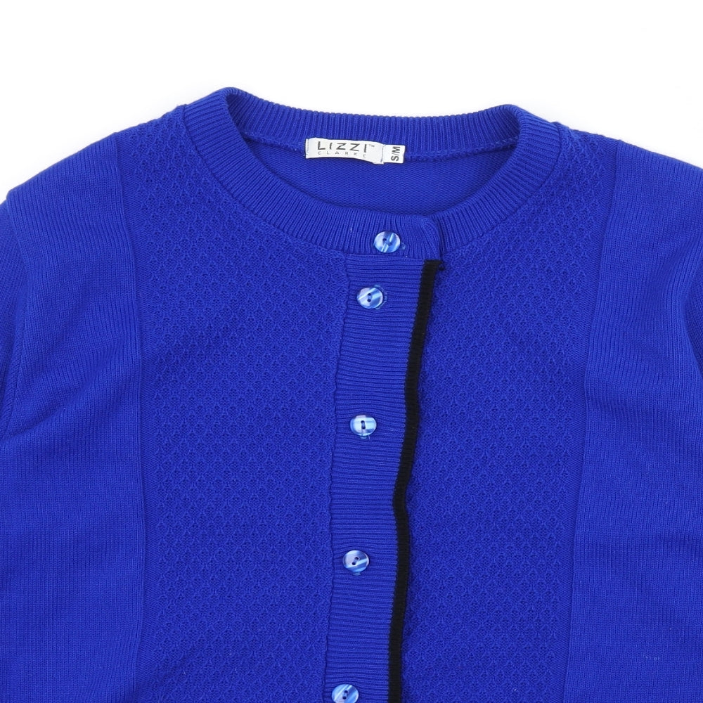 Lizzie Clark Womens Blue  Knit Cardigan Jumper Size S