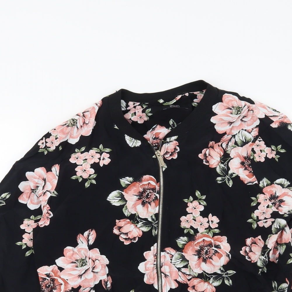 F&F Womens Black Floral  Jacket  Size 12