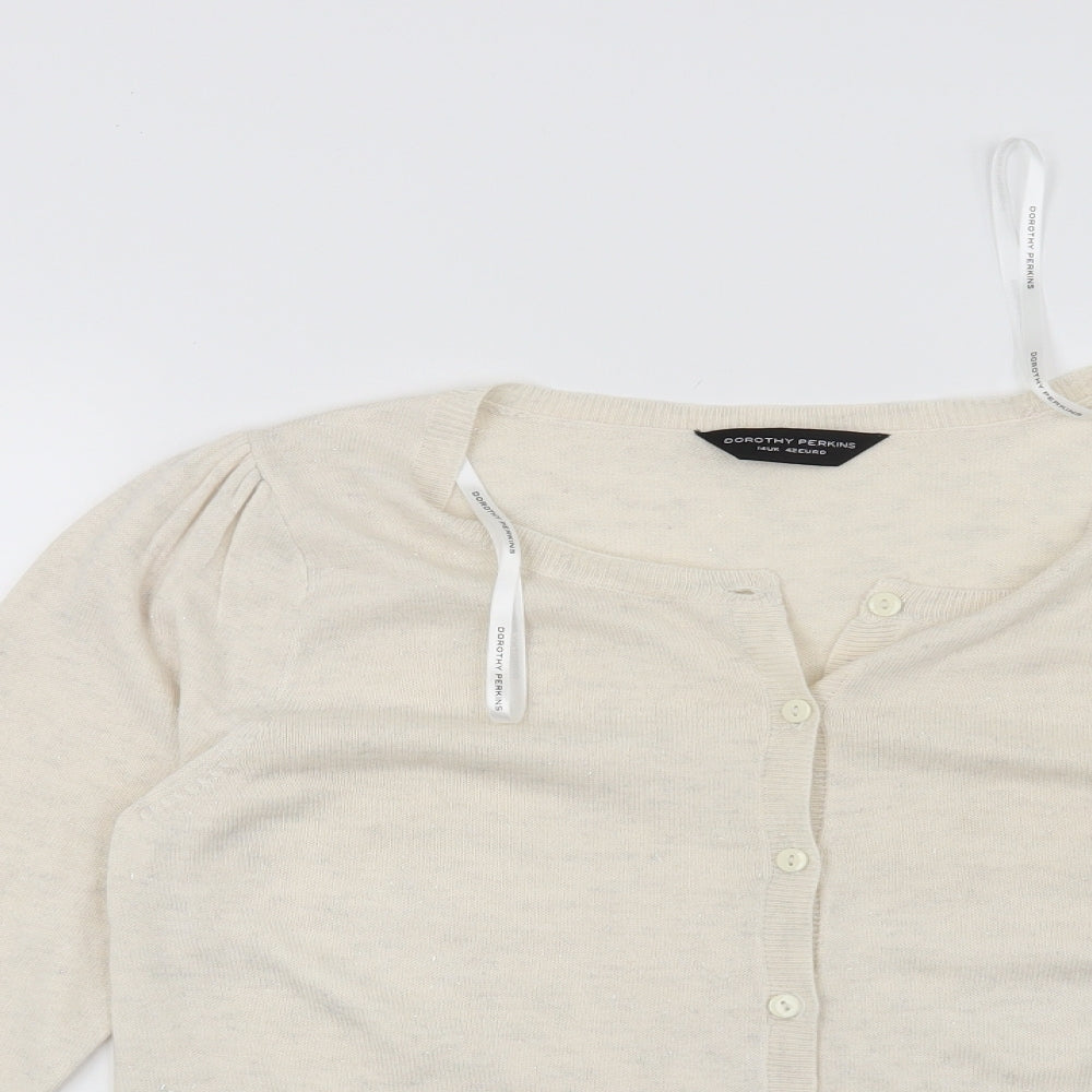 Dorothy Perkins Womens Beige   Cardigan Jumper Size 14