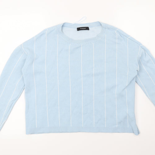 Autograph Womens Blue Striped  Pullover Jumper Size 12