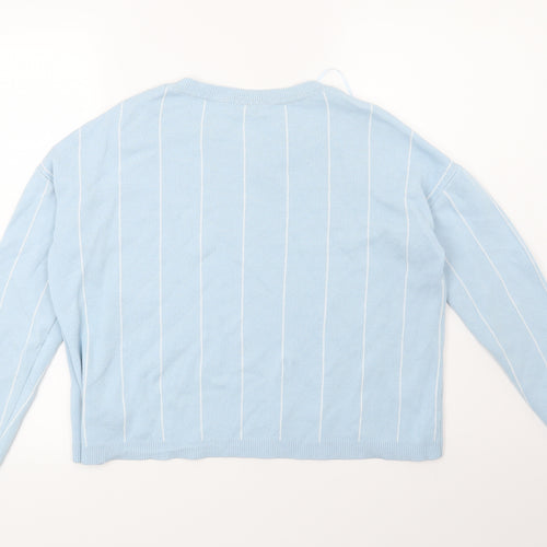Autograph Womens Blue Striped  Pullover Jumper Size 12