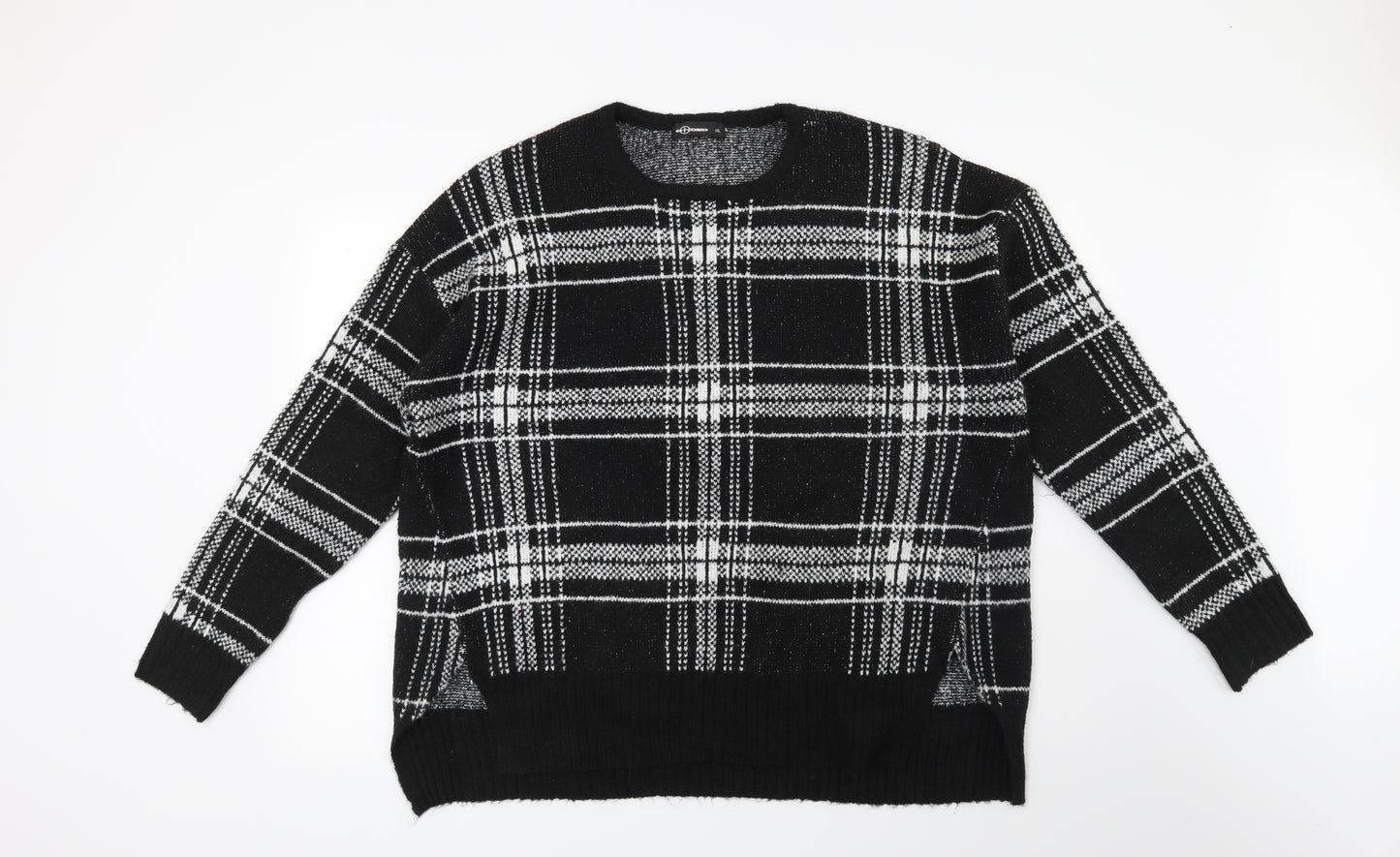 Preworn Womens Black Striped  Pullover Jumper Size 2XL
