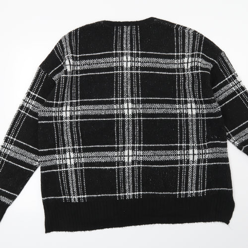 Preworn Womens Black Striped  Pullover Jumper Size 2XL