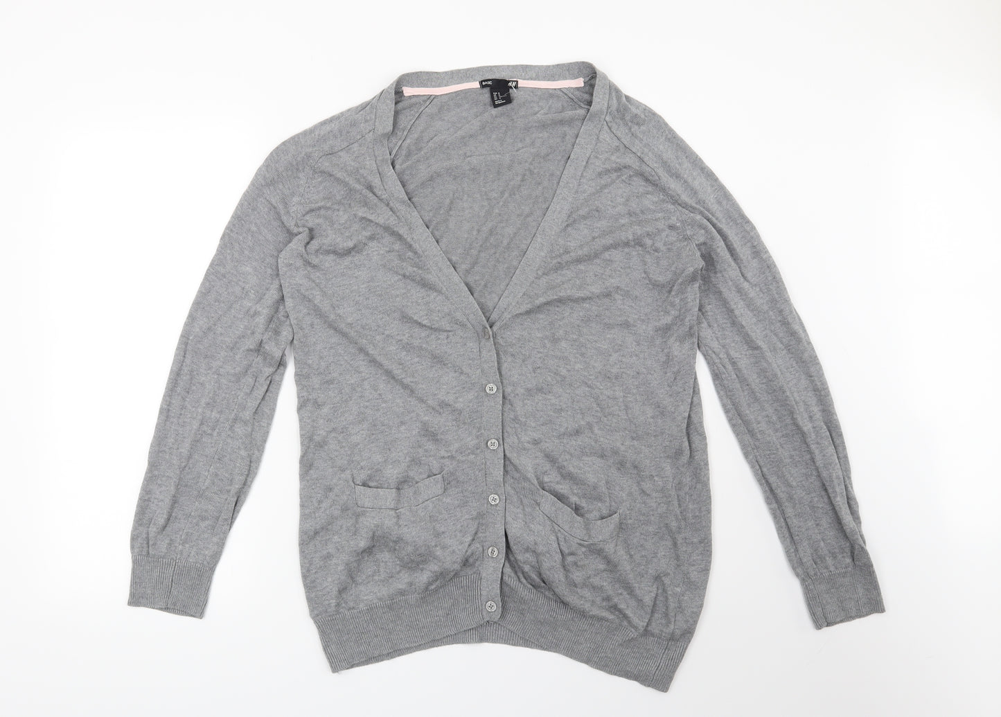 H&M Womens Grey   Cardigan Jumper Size M