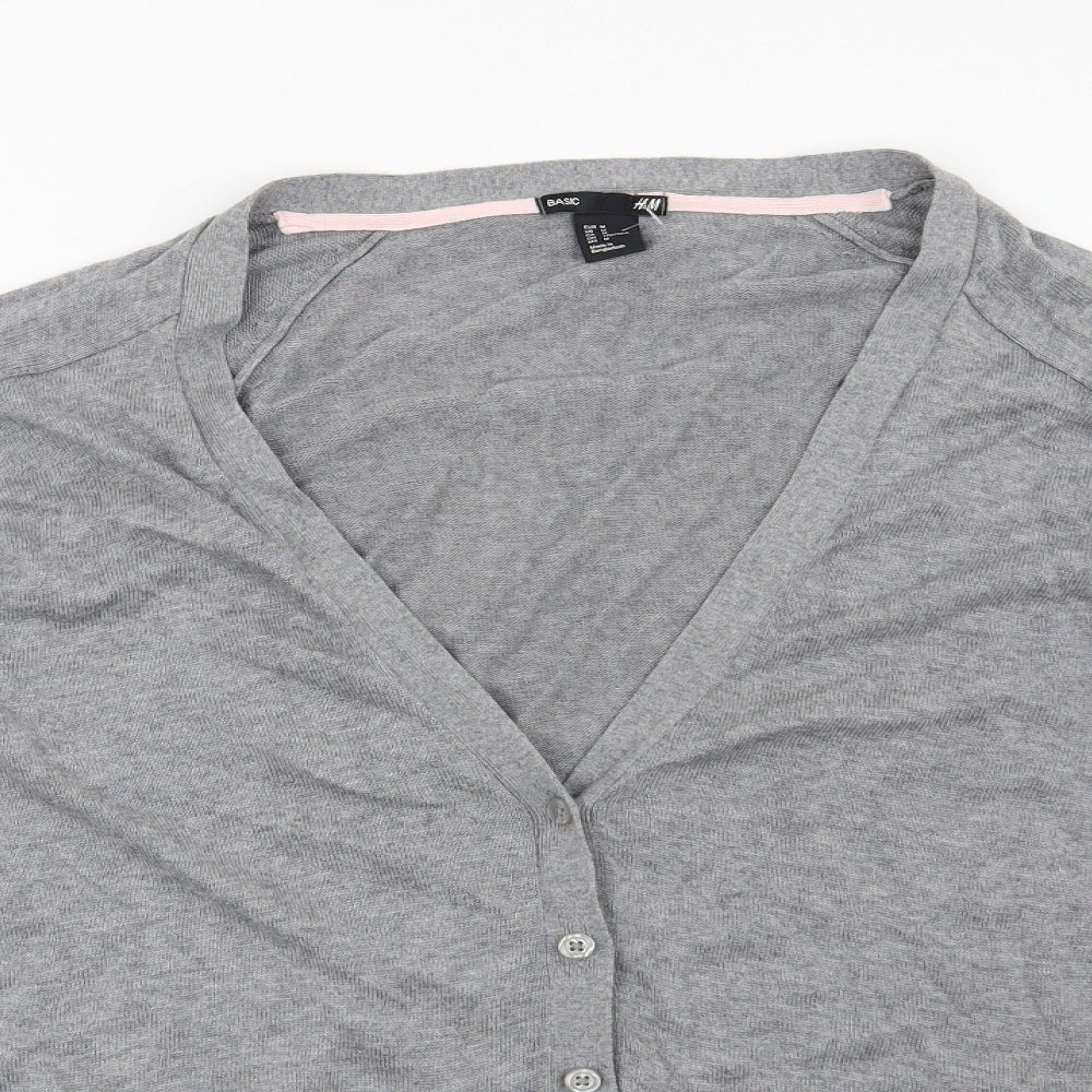 H&M Womens Grey   Cardigan Jumper Size M