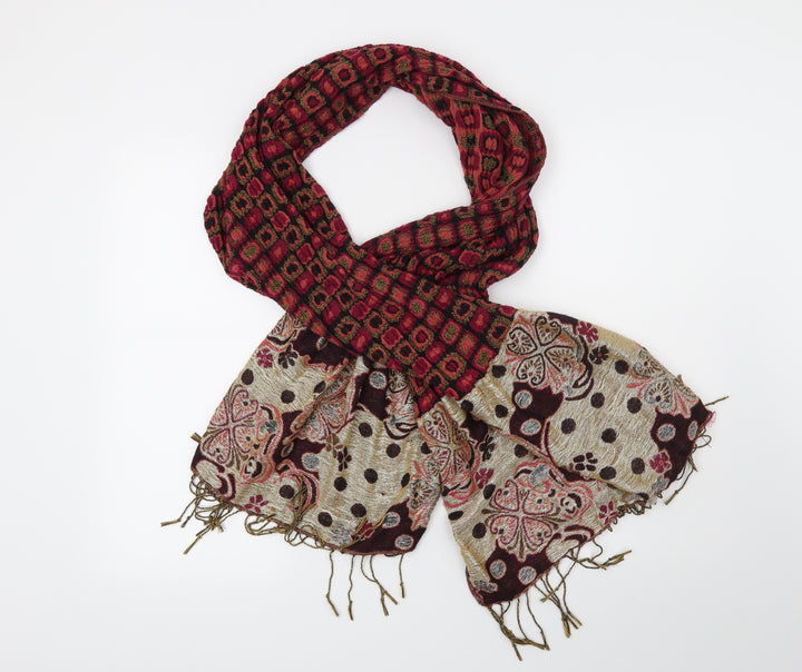 Preworn Womens Pink Geometric Scarf