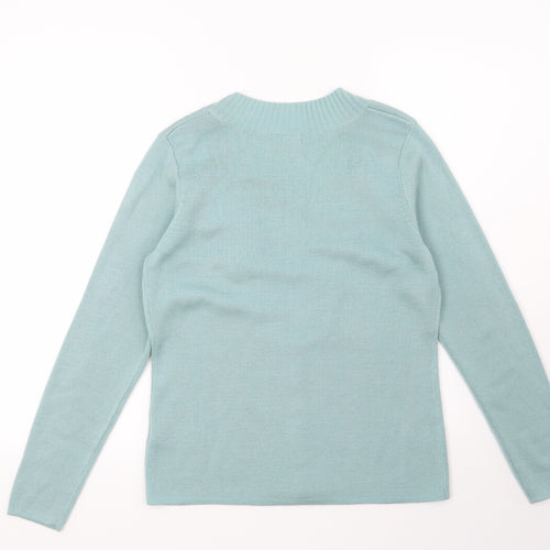 Damart Womens Green Floral  Pullover Jumper Size 10