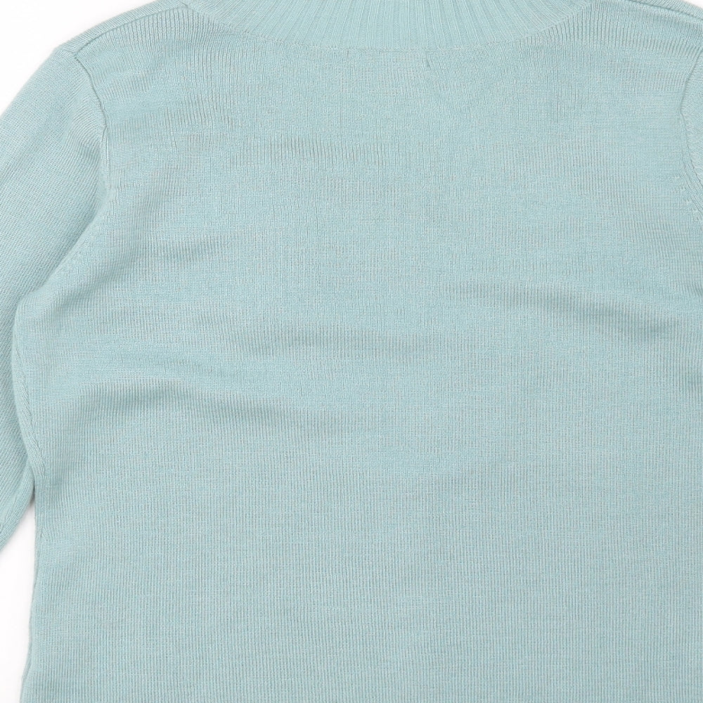 Damart Womens Green Floral  Pullover Jumper Size 10