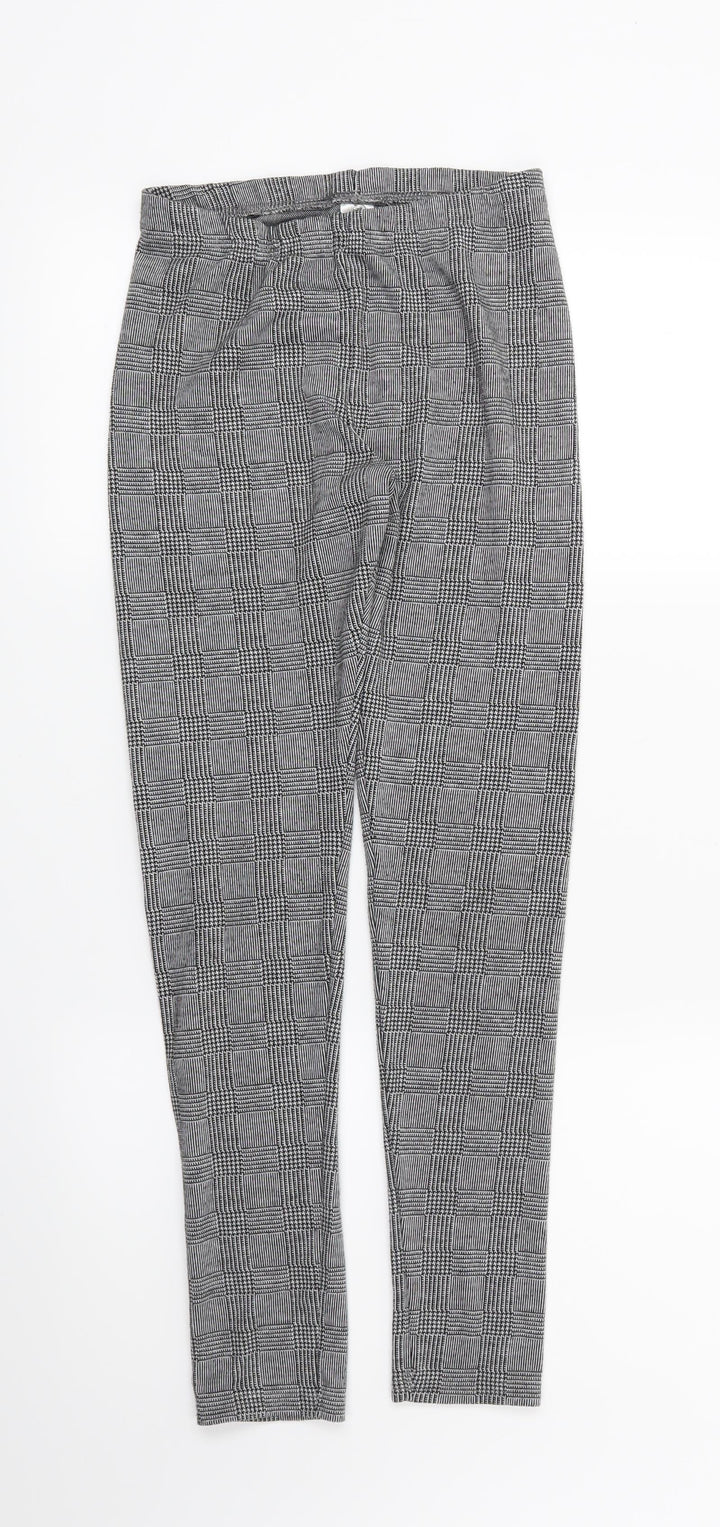 F&F Girls Black Houndstooth  Jegging Trousers Size 11-12 Years