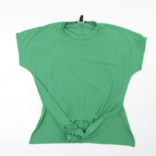 New Look Womens Green Striped  Basic Blouse Size 10