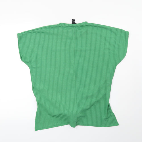 New Look Womens Green Striped  Basic Blouse Size 10