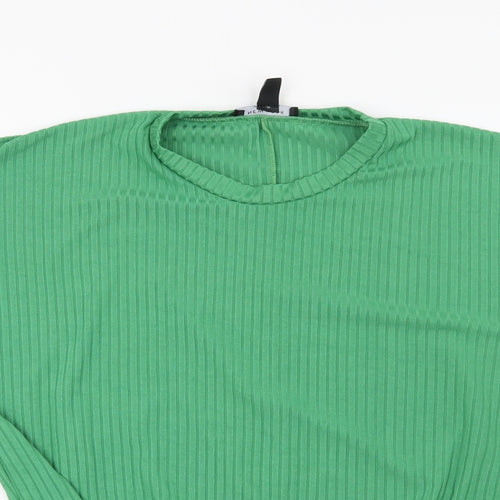New Look Womens Green Striped  Basic Blouse Size 10
