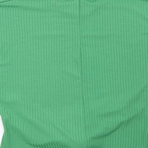 New Look Womens Green Striped  Basic Blouse Size 10