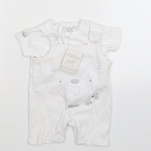 Boutique Baby White   Babygrow One-Piece Size Newborn