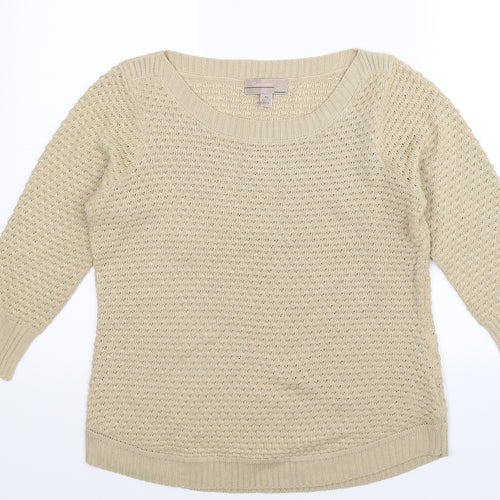 Cristina B Womens Beige  Knit Pullover Jumper Size M
