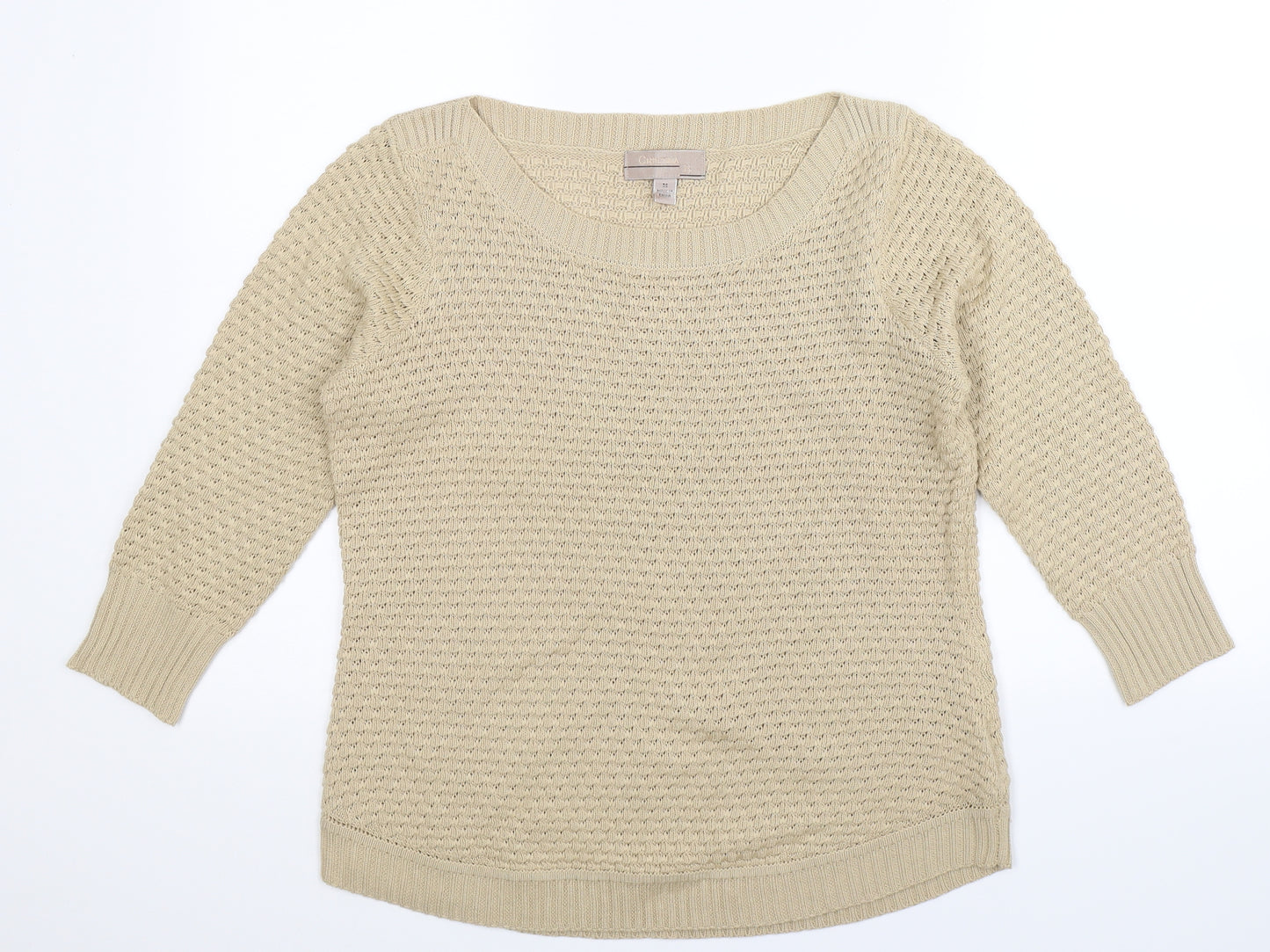 Cristina B Womens Beige  Knit Pullover Jumper Size M