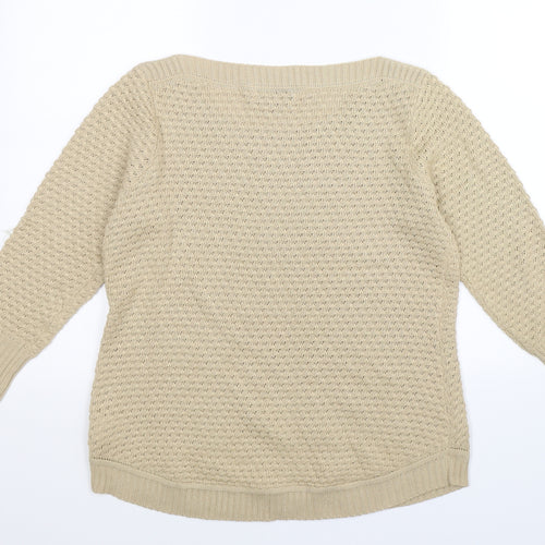 Cristina B Womens Beige  Knit Pullover Jumper Size M