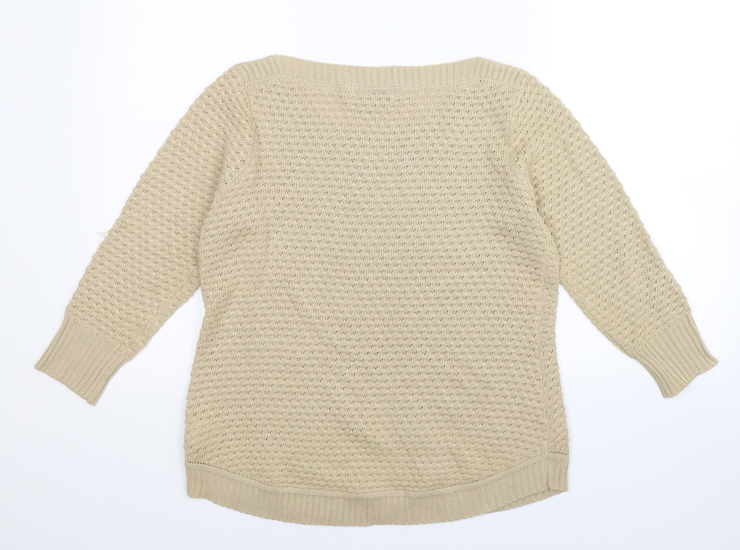 Cristina B Womens Beige  Knit Pullover Jumper Size M