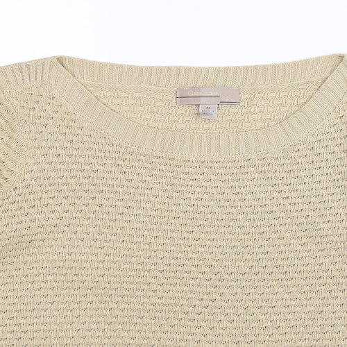 Cristina B Womens Beige  Knit Pullover Jumper Size M