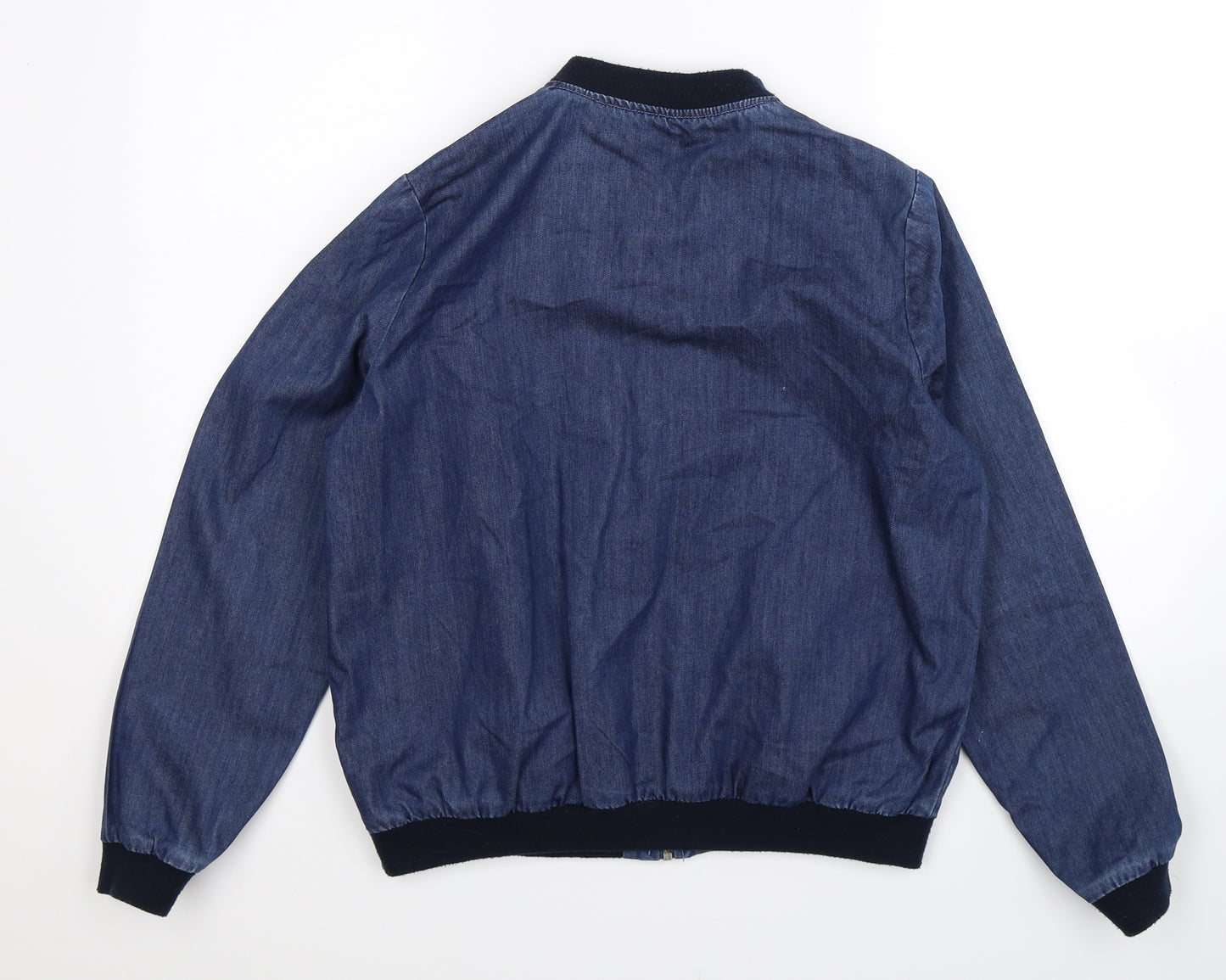 TU Womens Blue  Denim Bomber Jacket Jacket Size 14