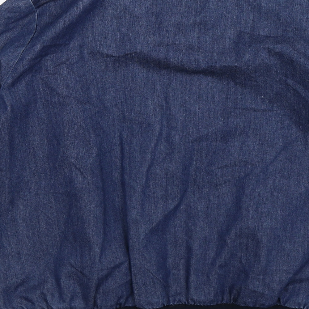 TU Womens Blue  Denim Bomber Jacket Jacket Size 14