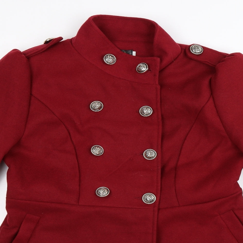 Vicabo Womens Red   Pea Coat Coat Size L