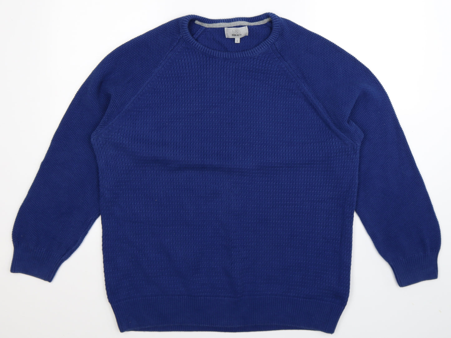 Marks and Spencer Mens Blue  Knit Pullover Jumper Size L