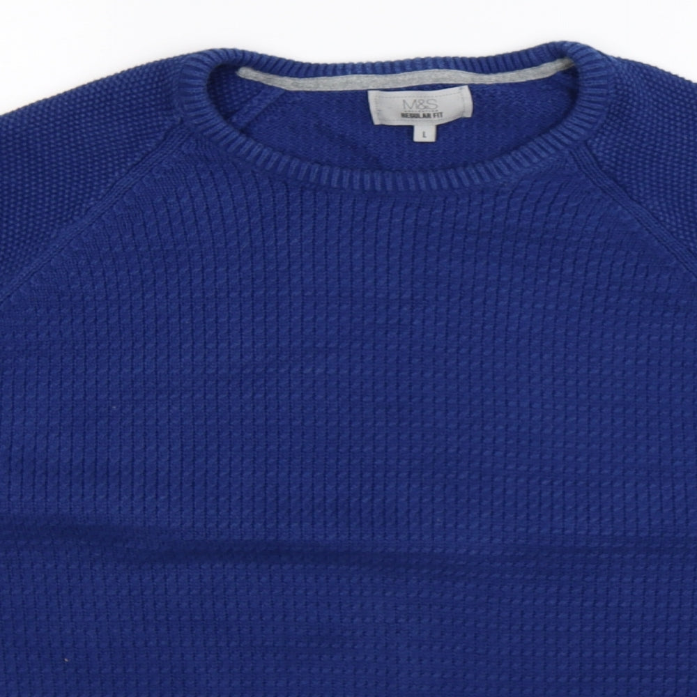 Marks and Spencer Mens Blue  Knit Pullover Jumper Size L