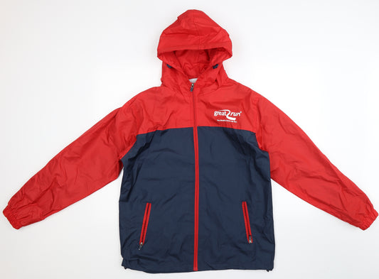 Front view of Great Run men’s multicoloured rain coat coat, size S