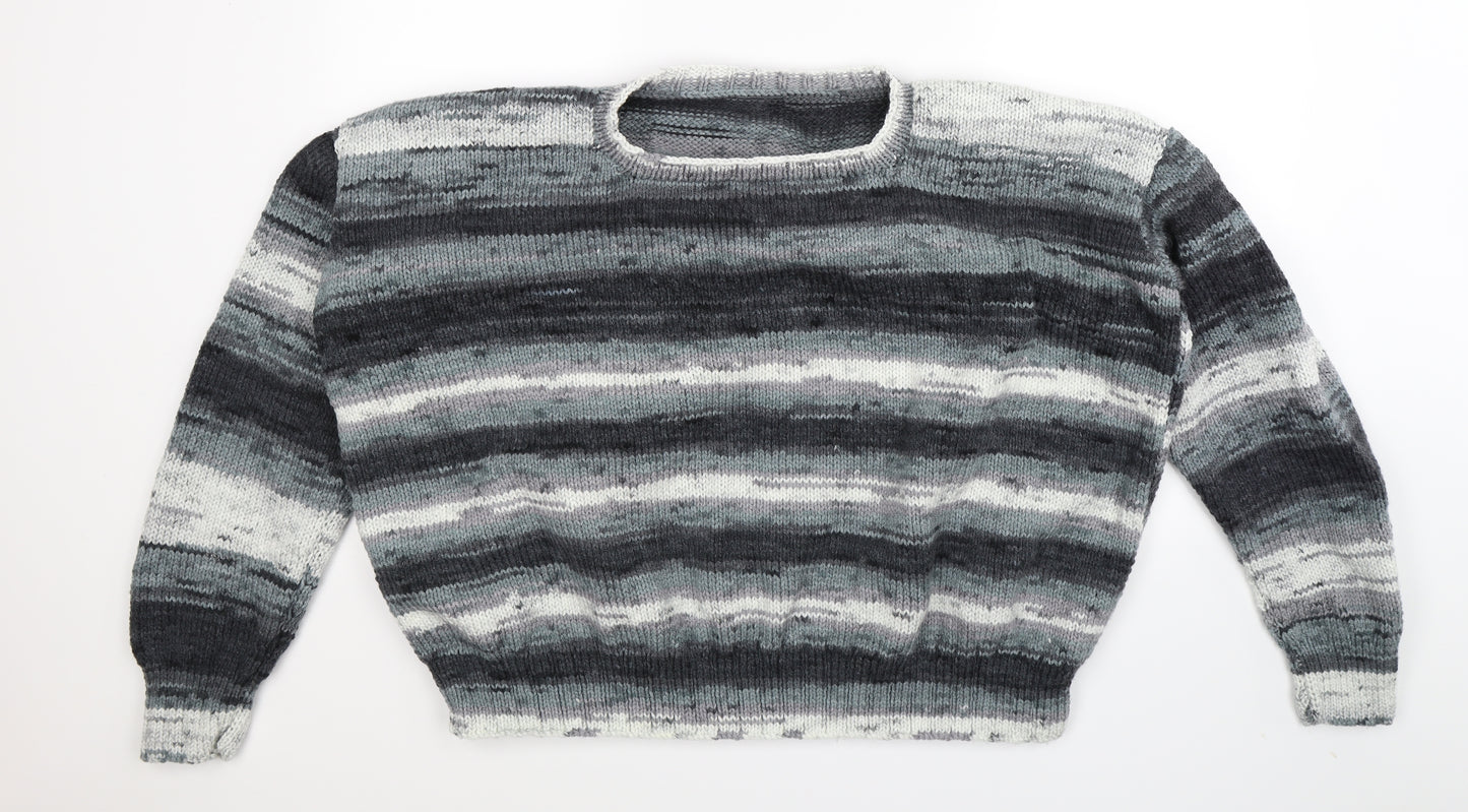Preworn Womens Multicoloured Striped Knit Pullover Jumper Size 2XL  - Oversized