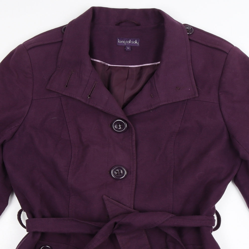 Long Tall Sally Womens Purple   Pea Coat Coat Size 14