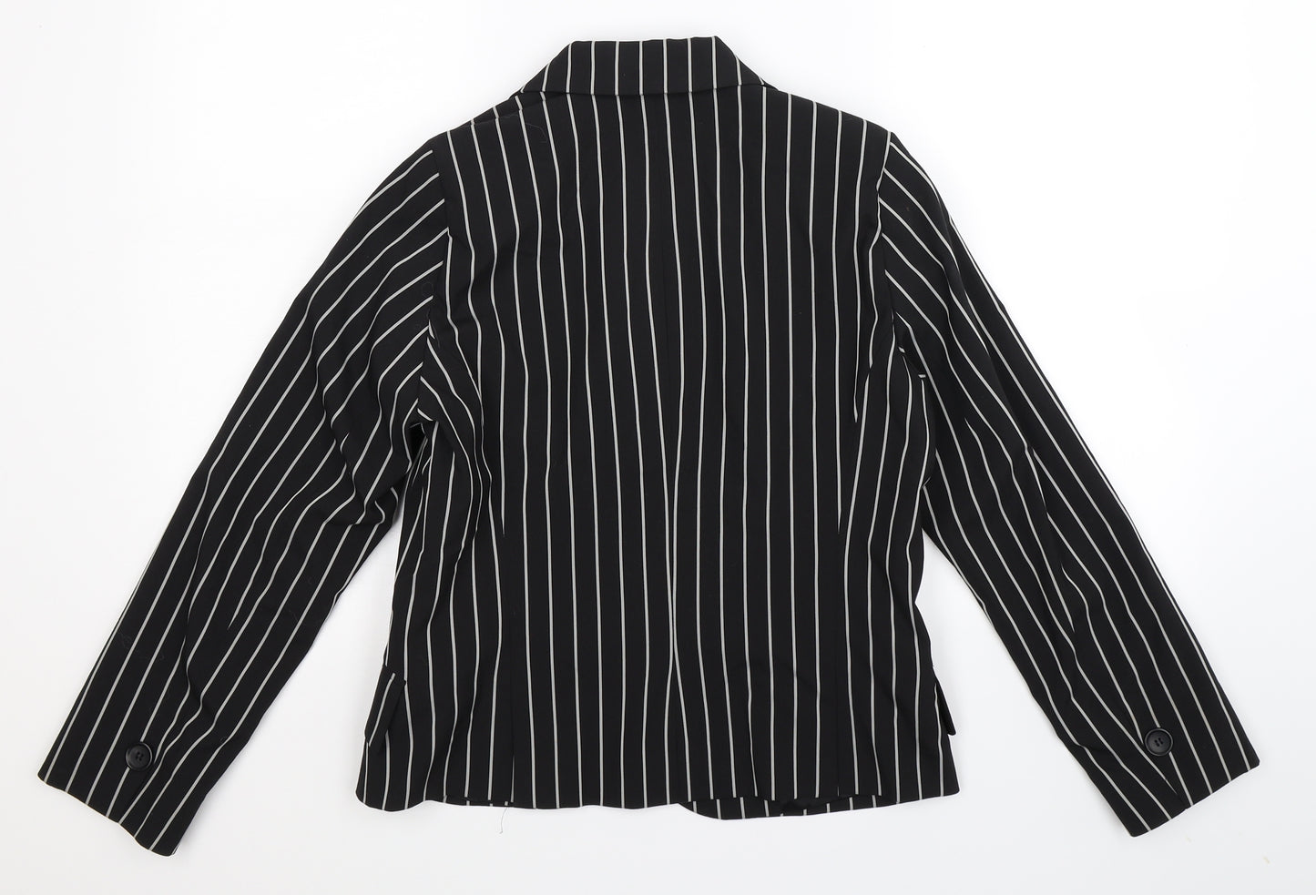 Hirsch Womens Black Striped  Jacket Suit Jacket Size 12