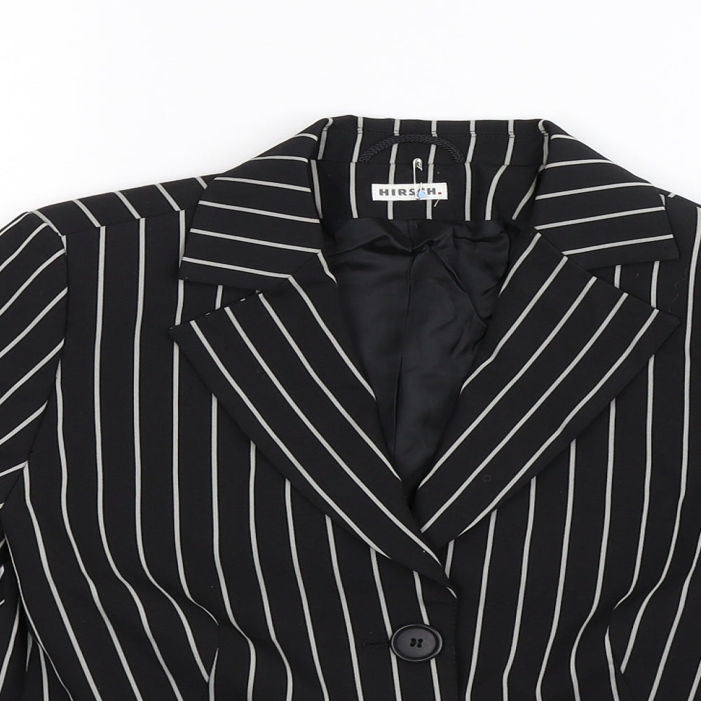 Hirsch Womens Black Striped  Jacket Suit Jacket Size 12