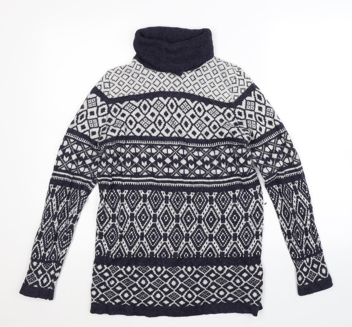 TU Womens Multicoloured Geometric Knit Pullover Jumper Size 10