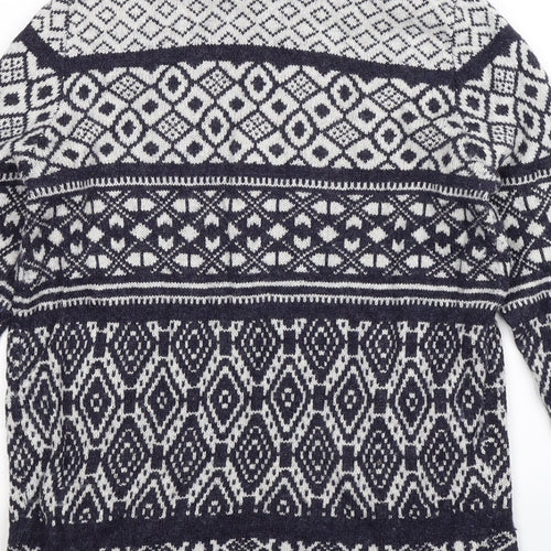 TU Womens Multicoloured Geometric Knit Pullover Jumper Size 10