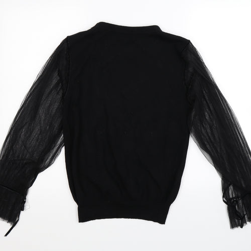 Cameo Womens Black  Knit Pullover Jumper Size L