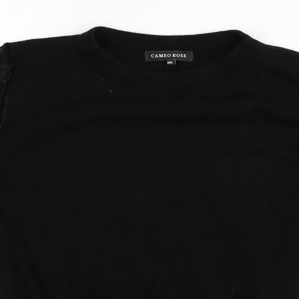 Cameo Womens Black  Knit Pullover Jumper Size L