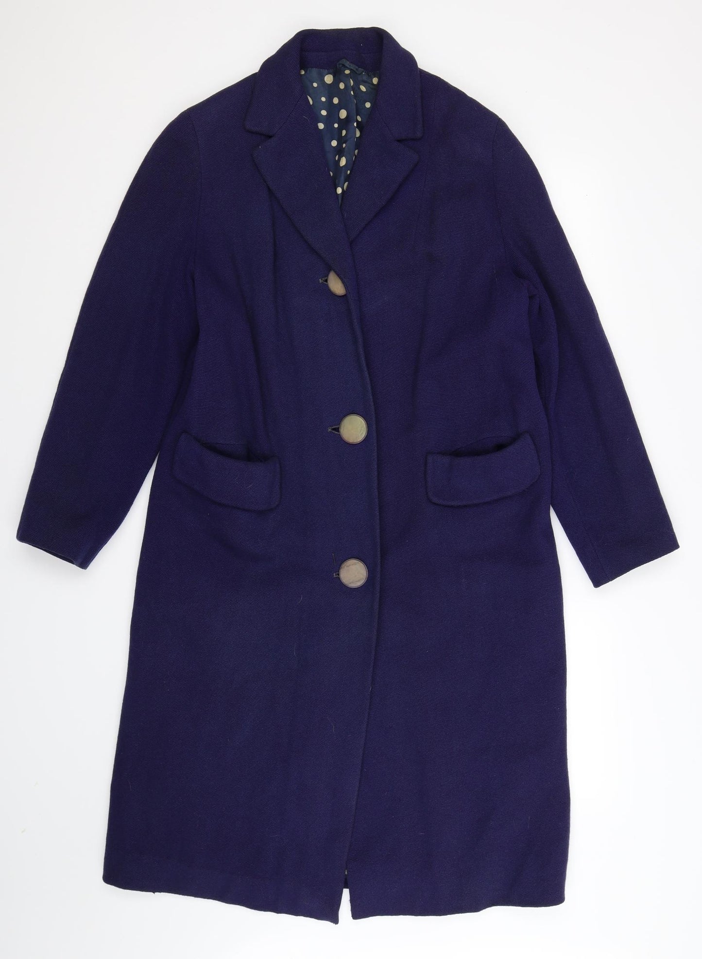 Preworn Womens Blue   Overcoat Coat Size 16