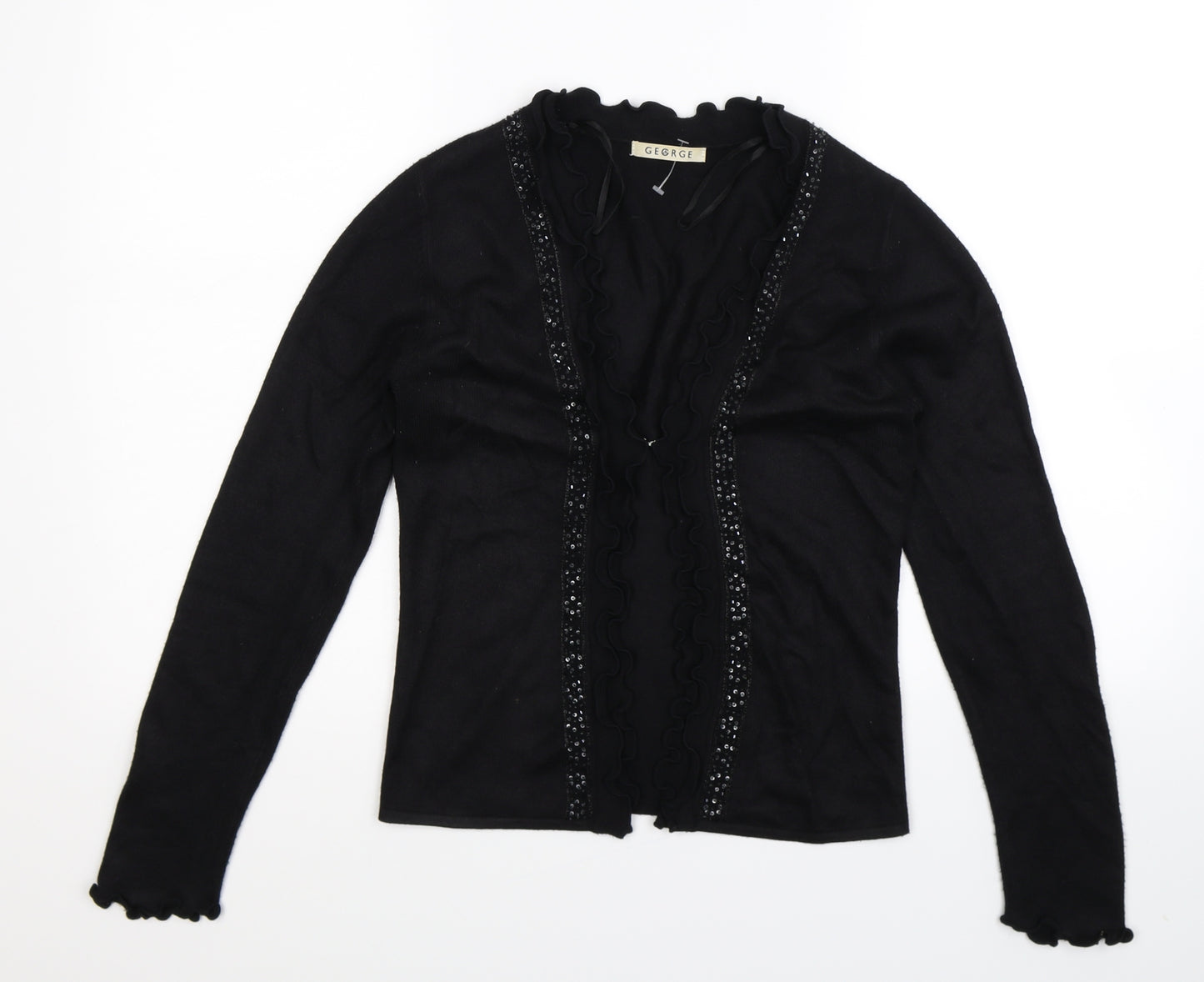 George Womens Black  Knit Cardigan Jumper Size 8