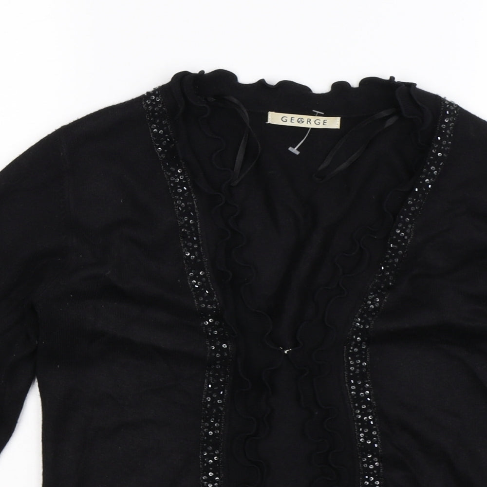 George Womens Black  Knit Cardigan Jumper Size 8