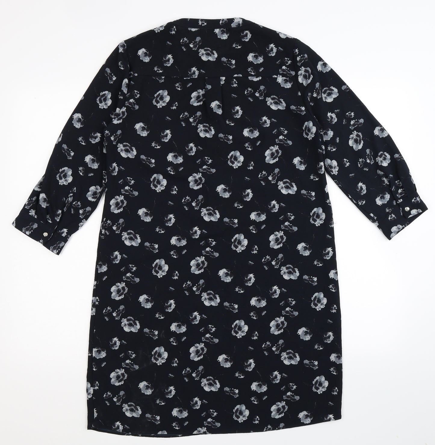 Papaya Womens Blue Floral  Shirt Dress  Size 10