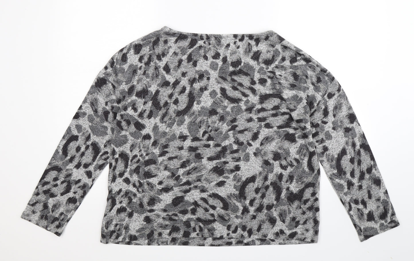 Principles Womens Grey Animal Print Knit Pullover Jumper Size 14