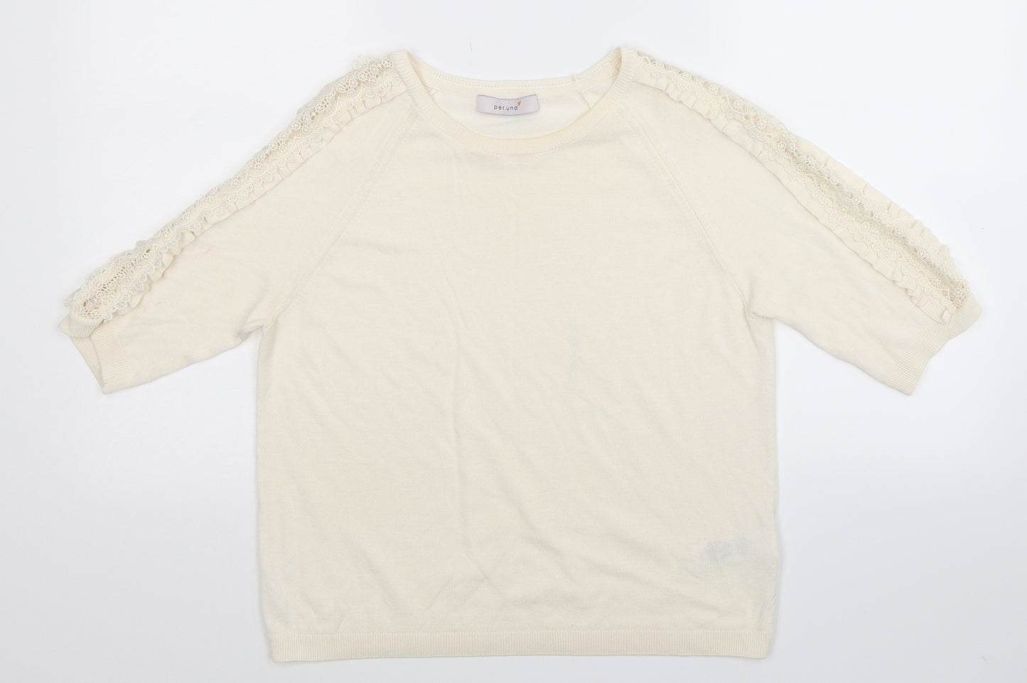 Marks and Spencer Womens White  Knit Pullover Jumper Size 12